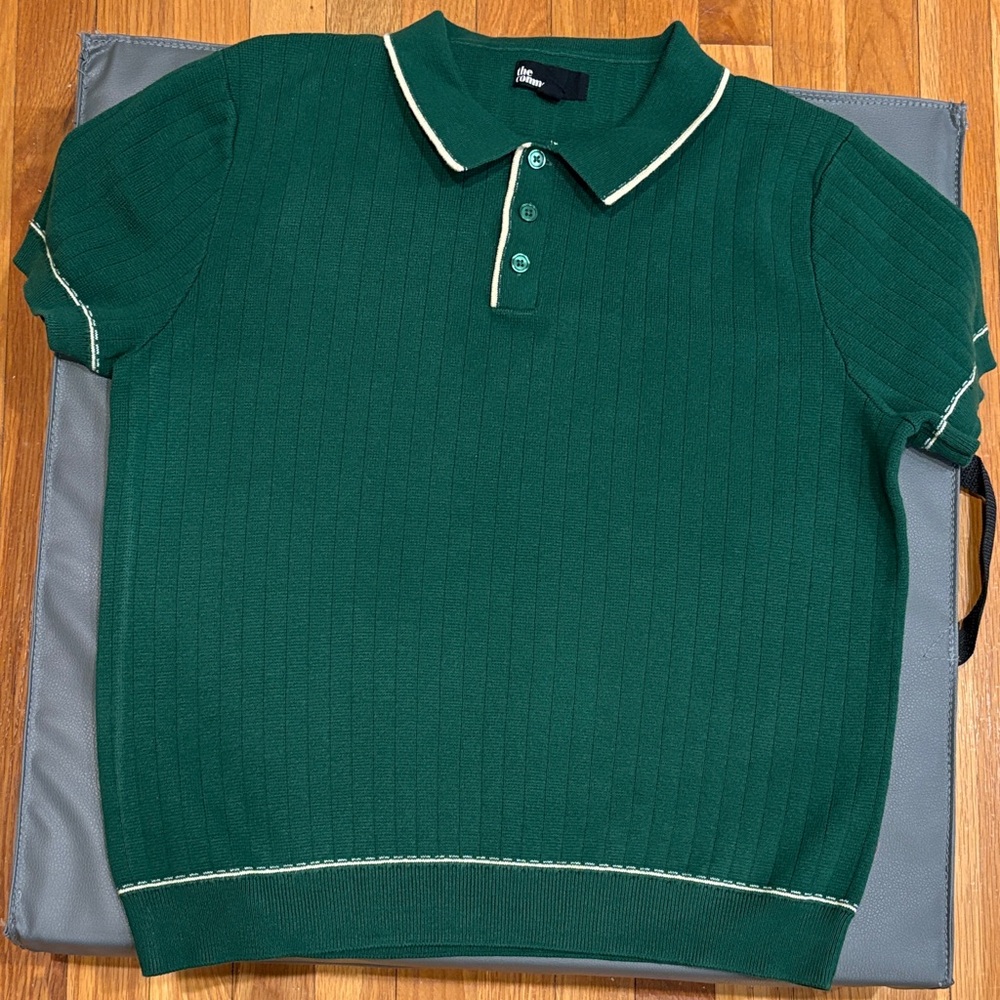 🎈5 for $15🎈Hunter Green Polo 100% Cotton Womens Medium  Sweater